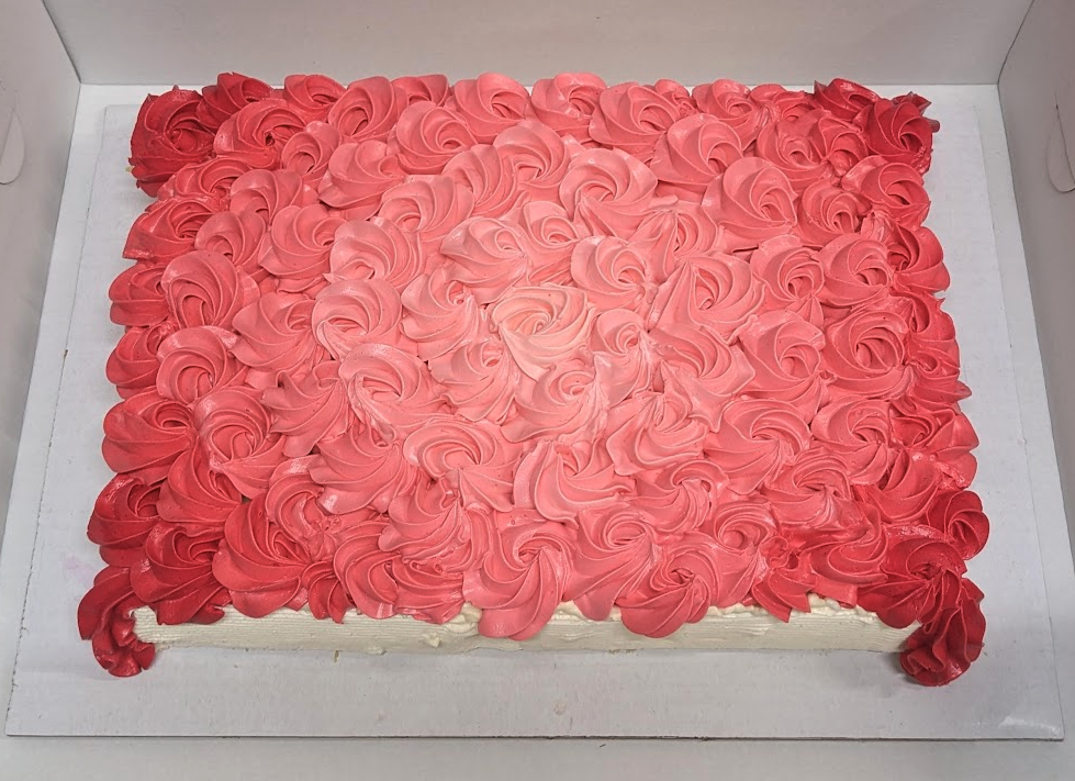 #43 Ombre Rosette Slab Cake 