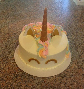 Unicorn Character Round Cake